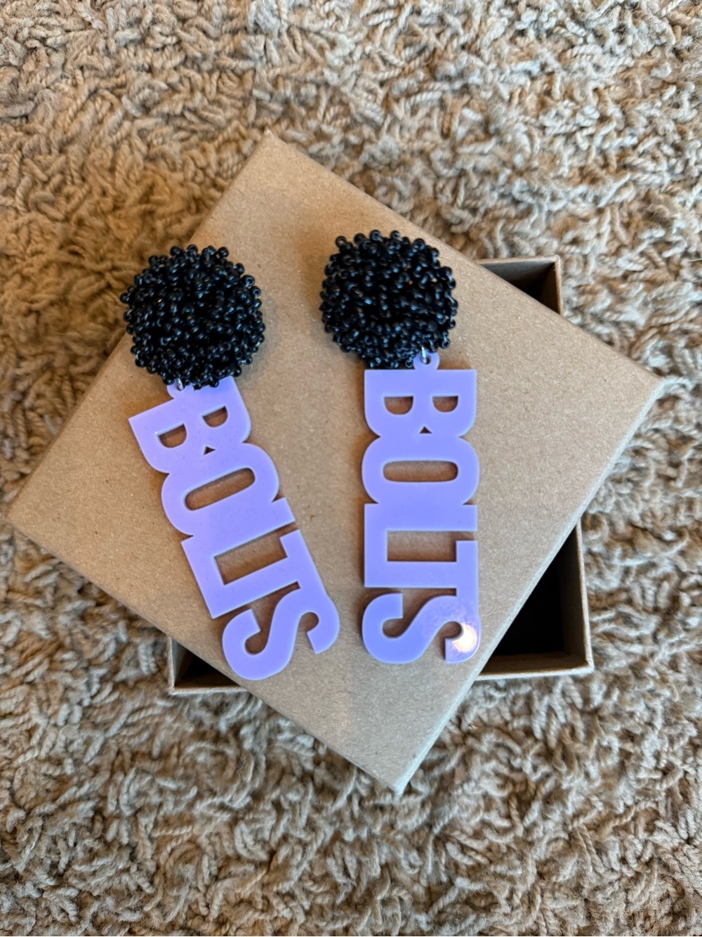 Purple Bolt earrings